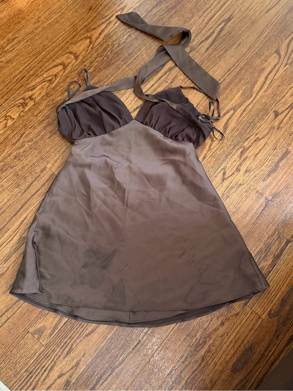 Lulu's Chocolate Brown Halter Mini Dress